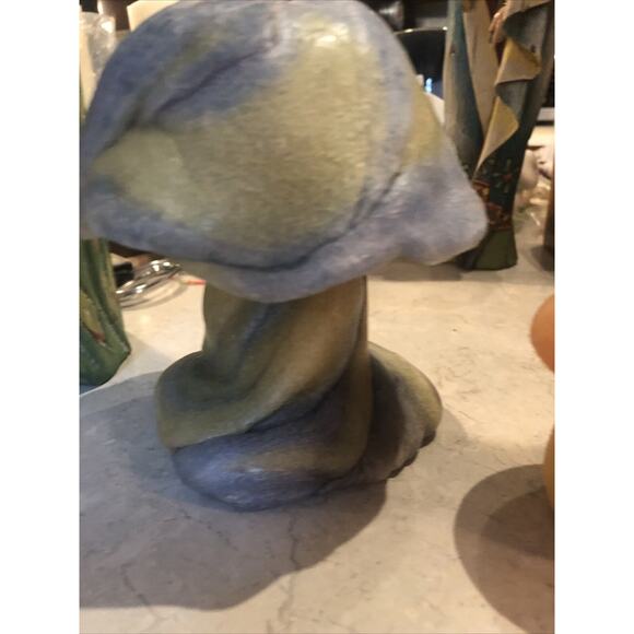 Vintage Mushroom wax Large Is Blues Green Marbled Small Orange /yellow Boho - Picture 5 of 8